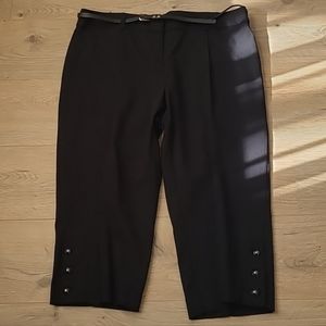 Style & Co Women Plus Black Cropped Pants with Belt size 16
